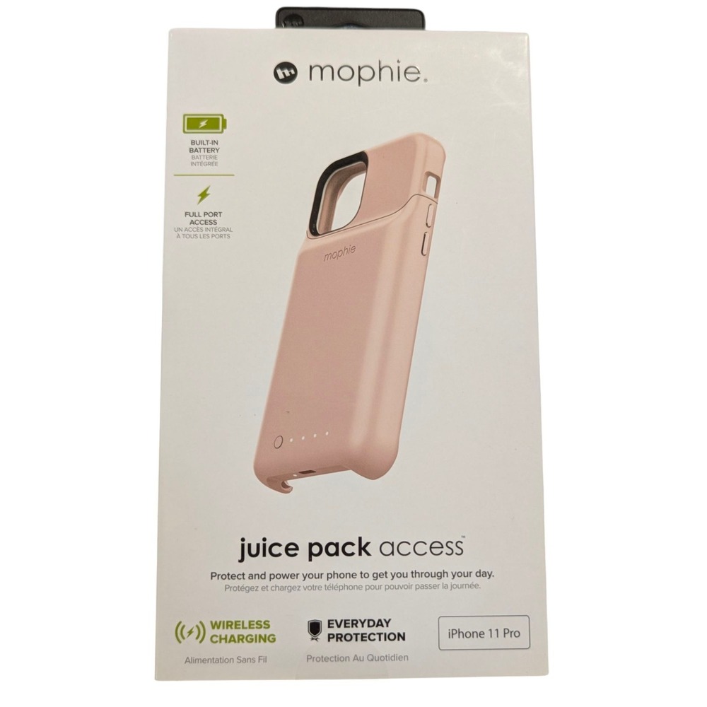 N6.N Mophie Juice‎ Pack Access Protective Battery Case for iPhone 11 Pro - Pink